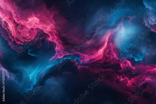 Vibrant Pink and Blue Nebula Texture, Abstract Cosmic Background, Artistic Space and Astronomy Concept