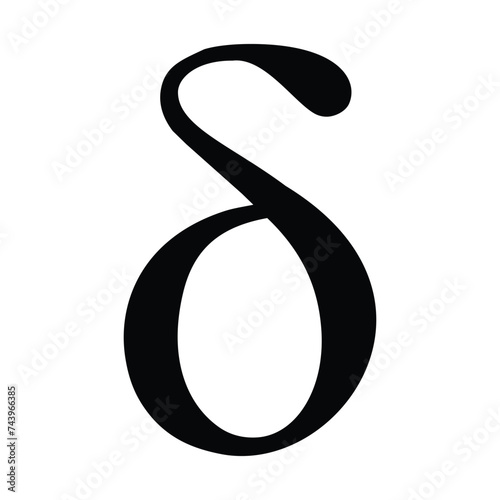 Delta Greek letter icon , Delta symbol - black isolated vector illustration