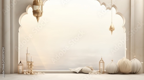 A dreamy Realistic Islamic New Year horizontal banner template