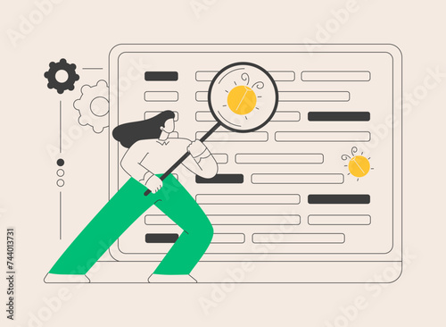 Software testing abstract concept vector illustration.