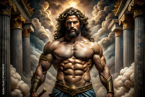 Zeus, Greek god, Greek mythology, god of heaven, lightning and thunder, head of the twelve Olympian gods, titans, kronos, rhea, 