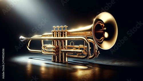 trompete em fundo iluminado