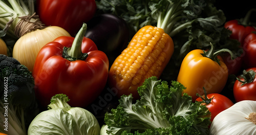Beautiful still life background with natural detail vegetables