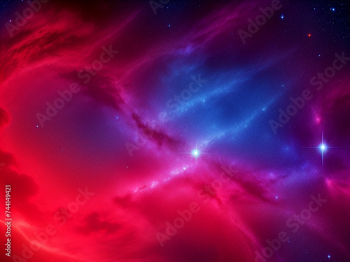 Default a close-up of a red and blue background with a colorful nebula background wallpaper neon effect 