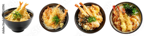 Tempura somen collection set in png no background for sample decoration.