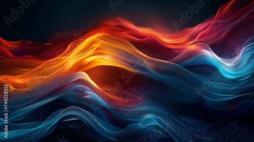 Abstract digital art with streaked lines and cool tones, resembling a disrupted signal
