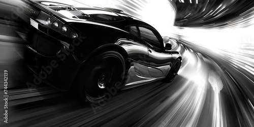 Black car in motion 