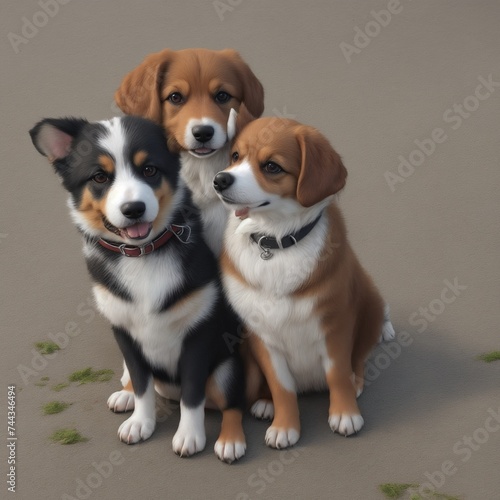 trio di cani carini e adorabili