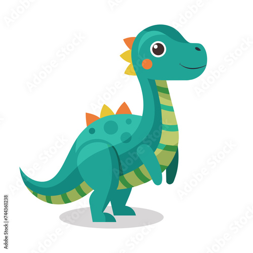  Baby Dinosaur flat Vector illustration on white background