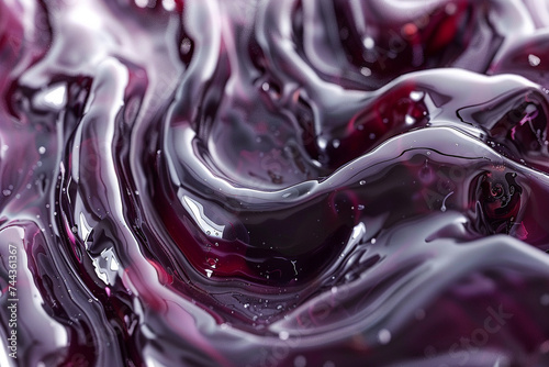3d render of abstract forms being continuously reshaped by flows of a glossy dark liquid