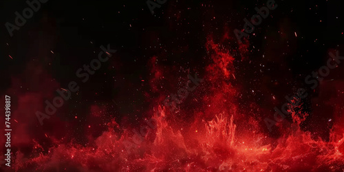 red fire particles lights on black background, fire in motion blur.,Flame, fire with smoke on dark background