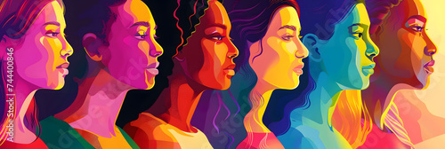 Diverse community coming together in unity and togetherness. Colorful illustration of diversity, inclusion, equality, and representation. Beauty of a multicultural, multiracial society