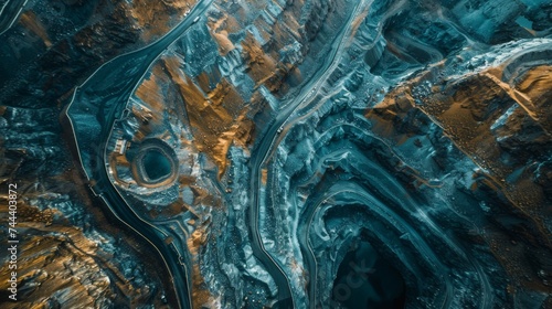 copper mine, aerial view, 16:9