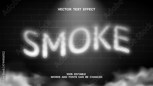 white smoke editable text effect