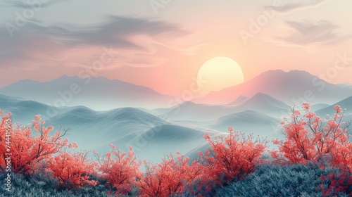 Tranquil Spring Dreamscape: Abstract Background Bathed in Pastel Tones