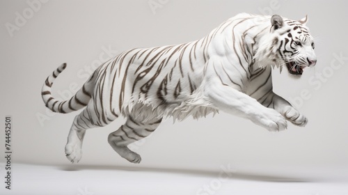 white bengal tiger on white background sculpture