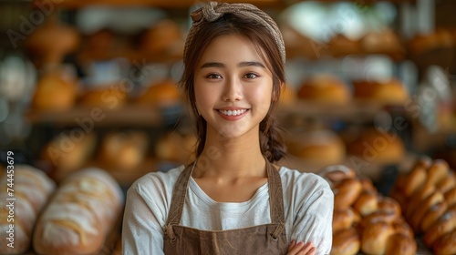 saleswoman in a bakery shop