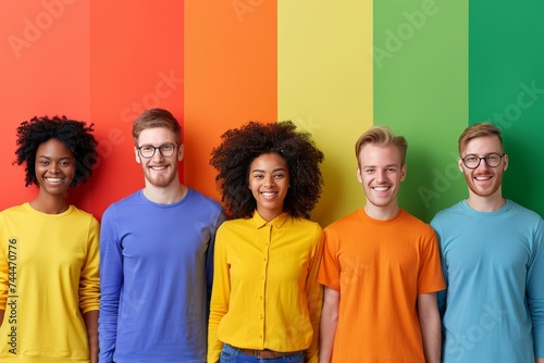 LGBTQ Pride hormone therapy. Rainbow sky blue colorful uprising diversity Flag. Gradient motley colored circumference LGBT rights parade festival bi gendered diverse gender illustration