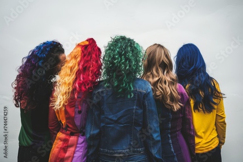 LGBTQ Pride pride party. Rainbow middle green yellow colorful technicolor diversity Flag. Gradient motley colored wedding LGBT rights parade festival fuchsia diverse gender illustration