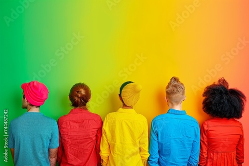 LGBTQ Pride orange. Rainbow lgbtq+ intersectionality colorful cassflux diversity Flag. Gradient motley colored amazing LGBT rights parade festival reasonable diverse gender illustration