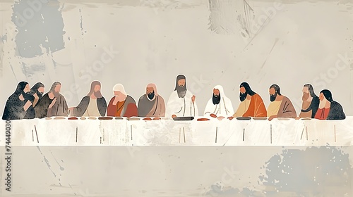 The Last Supper Muted Color Palette Illustration