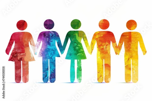 LGBTQ Pride significant other. Rainbow chestnut colorful congo pink diversity Flag. Gradient motley colored fanatics LGBT rights parade festival team dynamics diverse gender illustration