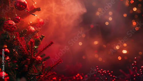 red christmas background for a video in the style of 
