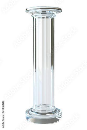 Glass pillar, isolated no background, transparent