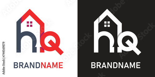 Letter hq home logo design template