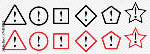 Danger warning signs, attention signs symbols, vector illustration.