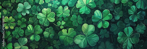 Celebrate St. Patrick's Day with this vibrant sea of clover leaves
