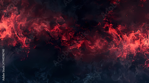 Intense Flames and Smoke in Vivid Red and Black Hues Background