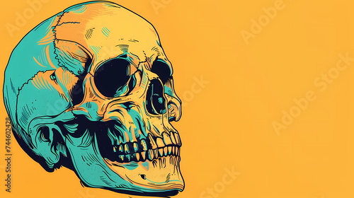 vintage skull art illustration background