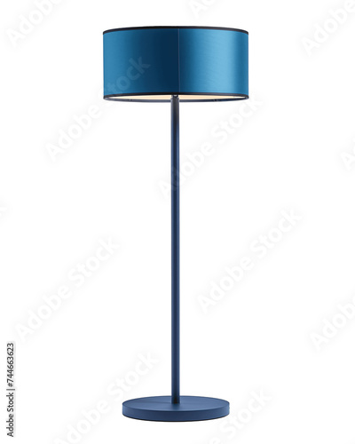 Modern Blue Floor Lamp Isolated on Transparent Background