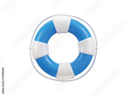 floating lifebuoy icon 3d rendering vector illustration