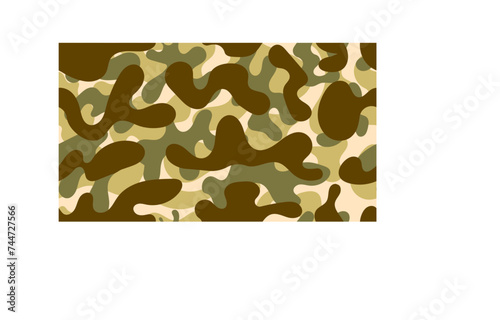 Military camouflage seamless pattern. Four colors. Forest style. Abstract repeat horizontal pattern. Vector illustration