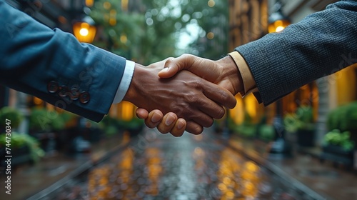  A professional handshake between two people Indicates a business. 