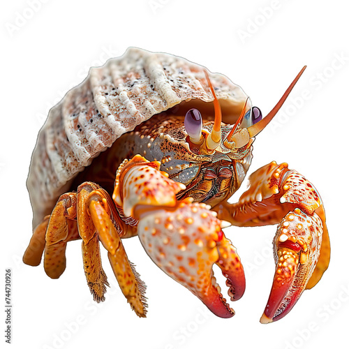 hermit crab isolated on transparent background ,generative ai