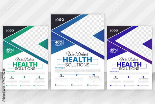 Corporate healthcare and medical flyer design layout template