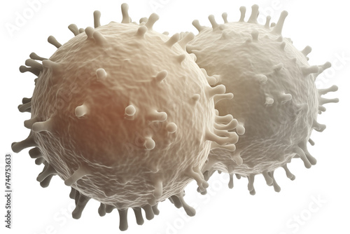 Close up white blood cells PNG Isolated on Transparent and White Background - Leukocytes Immune system and Infectious diseases medical microbiology Science concept