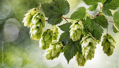 branch with ripe hops transparency background