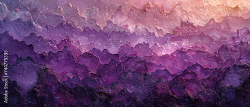 Abstract Painting of Purple Mountains
