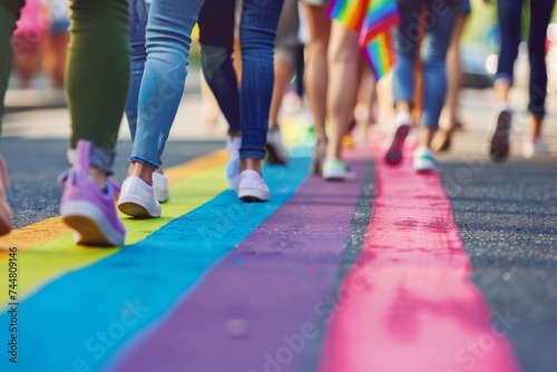 LGBTQ Pride anticipation. Rainbow flexibility colorful freedom of thought diversity Flag. Gradient motley colored resilience LGBT rights parade festival old lavender diverse gender illustration