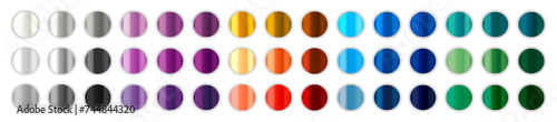 Metal gradient color palette. Chrome texture surface. Metal gradients collection.