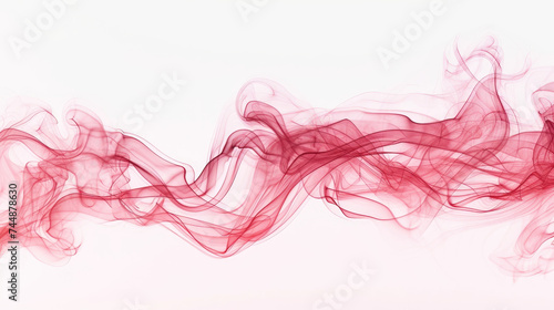  Line Red Smoke Group Isolated on White Background. Abstract Red Smoke Lines. 8K White Background.