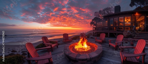 Luxurious chairs and cozy fire pit