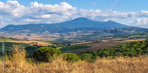 Beautiful Toscany (Tuscany) landscape view in Italy - Val D'Orcia Valley