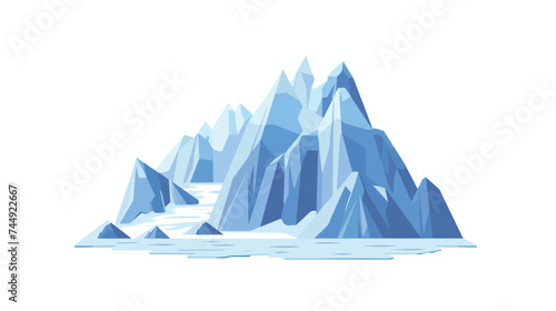 Flat design ice mountain icon vector illustration is