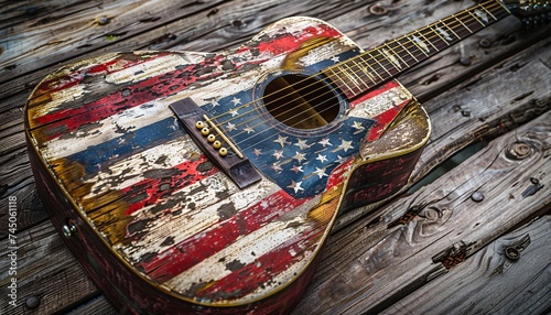 Red, White, and Blue Guitar A Patriotic Tribute to American Music Generative AI