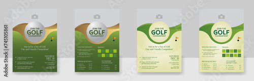 Golf Flyer Vector layout design template for extreem sport event, tournament or championship